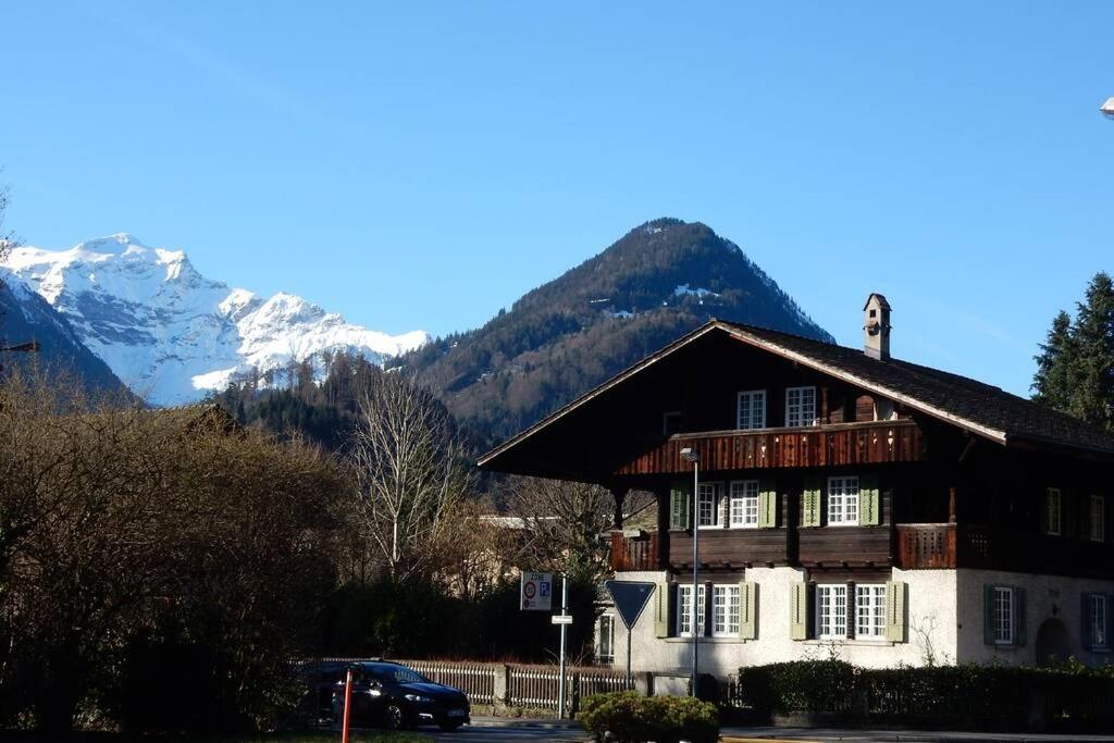 Zentral Gelegene Wohnung Mit Grossem Garten 因特拉肯 外观 照片